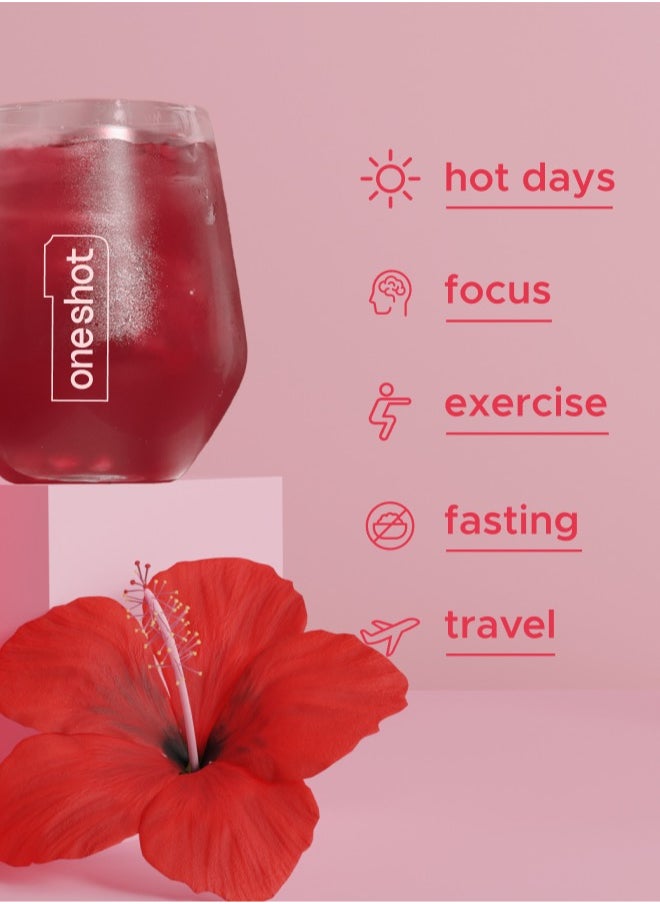 Oneshot - Electrolyte Hydration Supplement Hibiscus Dream | 14 Sticks | No Sugar, No Junk, No After Taste - Image 1