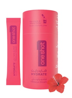 Oneshot Electrolyte Hydration Supplement Hibiscus Dream | 14 Sticks | No Sugar, No Junk, No After Taste  - Image 1