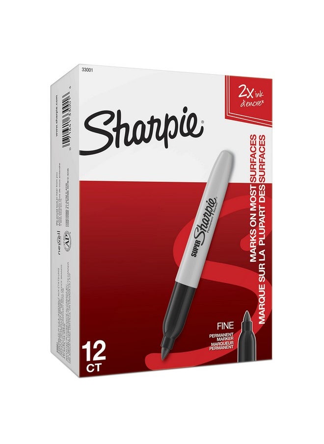 Sharpie Sharpie Super Permanent Markers, Fine Point, Black, 12 Count  - Image 5
