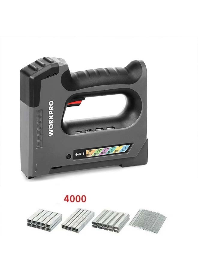 WORKPRO WORKPRO 6 in 1 Cordless Staple Gun, 3.6V Rechargeable Electric Stapler  - Image 1