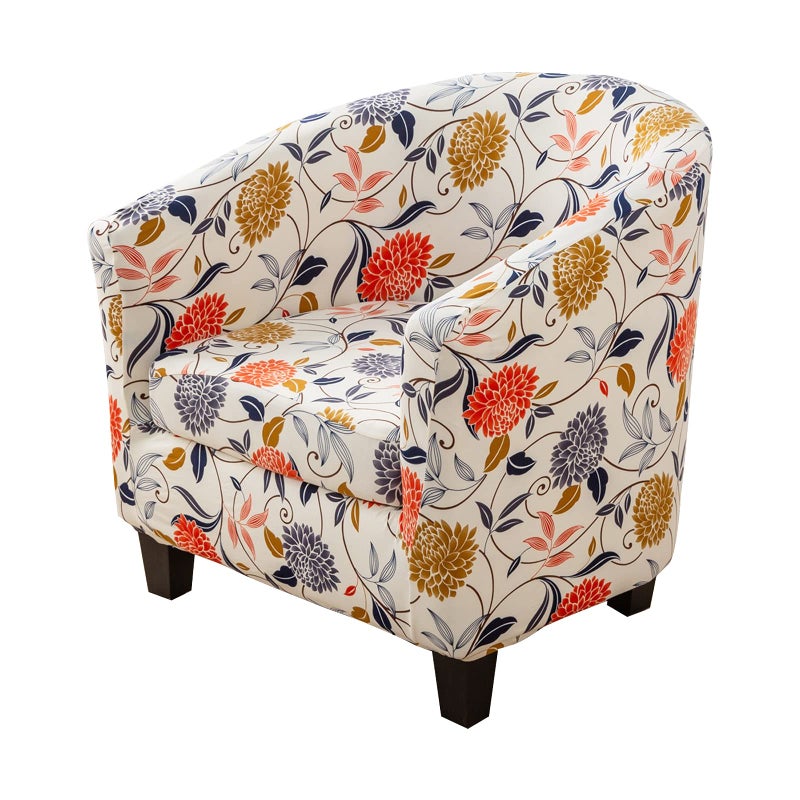 NILUOH Club Chair Slipcover 2-Piece Stretch Barrel Chair Covers Jacquard Tub Chair Slipcovers Soft Armchair Sofa Covers for Living Room - Image 1