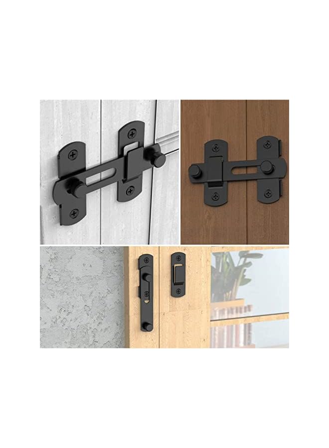 promass Door Lock, Stainless Steel Bar Latch, Sliding Barn Door Lock Hardware Gate Latches, Carbon Steel Door Latches for Barn Door Cabinet Window Closet Safety Bolt Latch Lock for Furniture,1PCS - Image 3