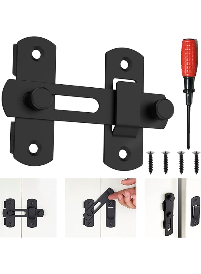 promass Door Lock, Stainless Steel Bar Latch, Sliding Barn Door Lock Hardware Gate Latches, Carbon Steel Door Latches for Barn Door Cabinet Window Closet Safety Bolt Latch Lock for Furniture,1PCS - Image 1