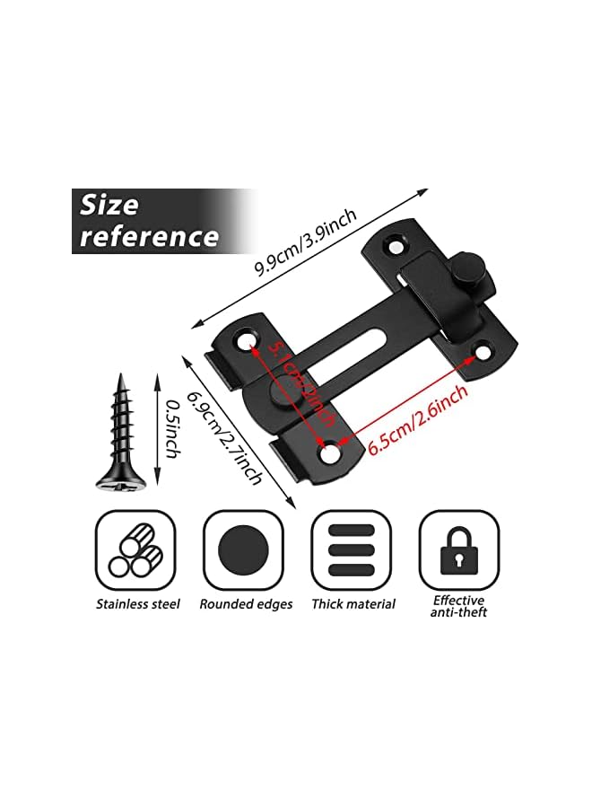 promass Door Lock, Stainless Steel Bar Latch, Sliding Barn Door Lock Hardware Gate Latches, Carbon Steel Door Latches for Barn Door Cabinet Window Closet Safety Bolt Latch Lock for Furniture,1PCS - Image 5