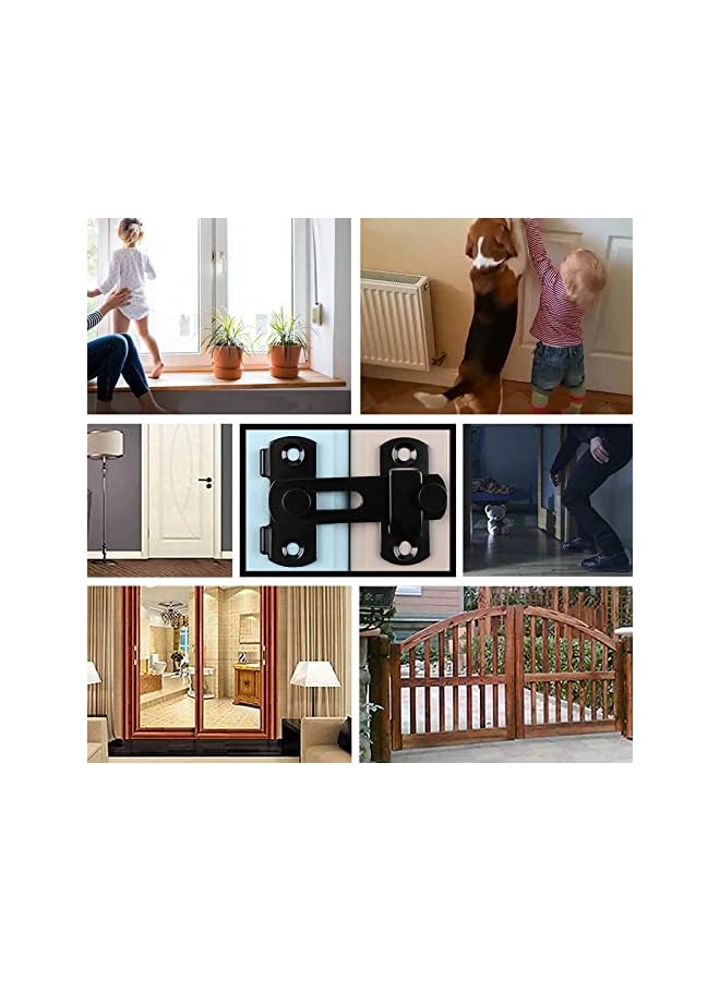 promass Door Lock, Stainless Steel Bar Latch, Sliding Barn Door Lock Hardware Gate Latches, Carbon Steel Door Latches for Barn Door Cabinet Window Closet Safety Bolt Latch Lock for Furniture,1PCS - Image 2