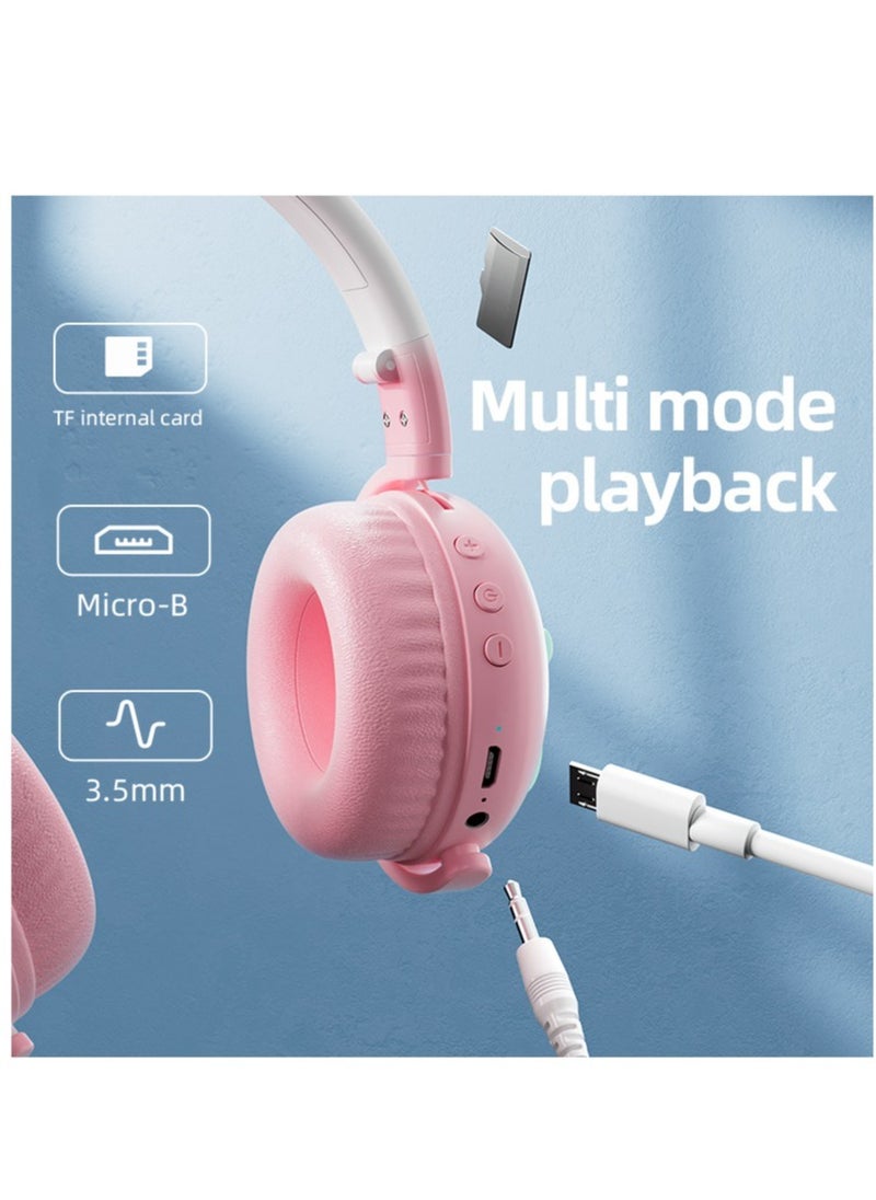 GULFLINK KE-28 Headphone Cute Computer Gaming Over Ear Wireless Headphones Bluetooth Headset Pink  - Image 4