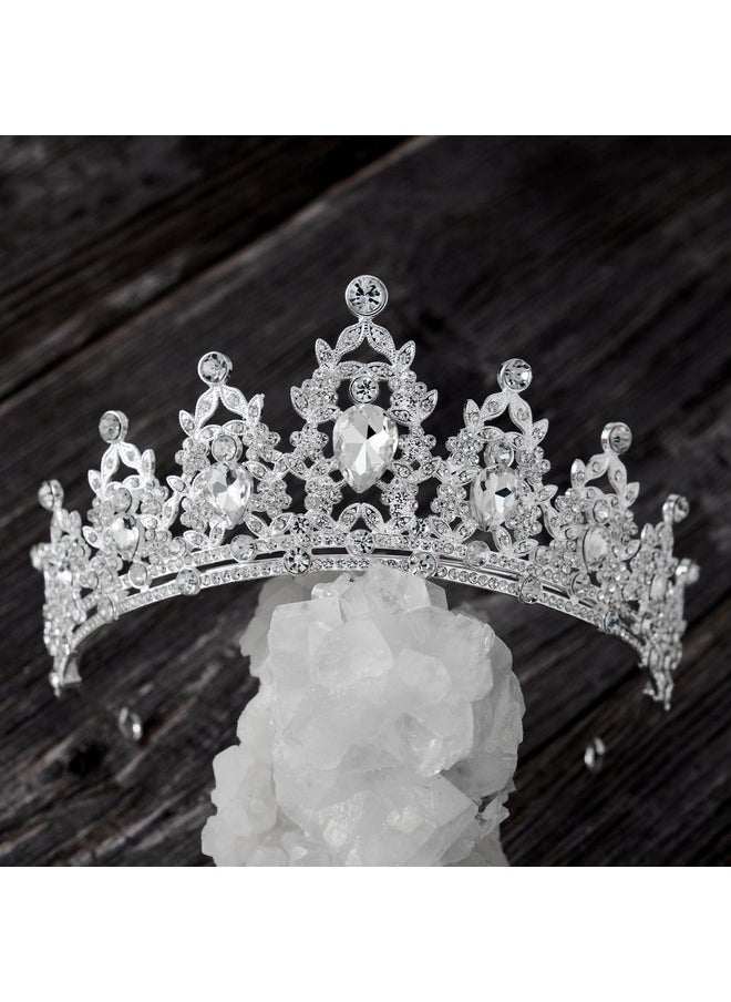 SWEETV Jeweled Tiaras And Crowns For Women Crystal Queen Crown Silver Wedding Tiara For Bride Metal Birthday Quinceanera Pageant Prom Headpieces  - Image 5