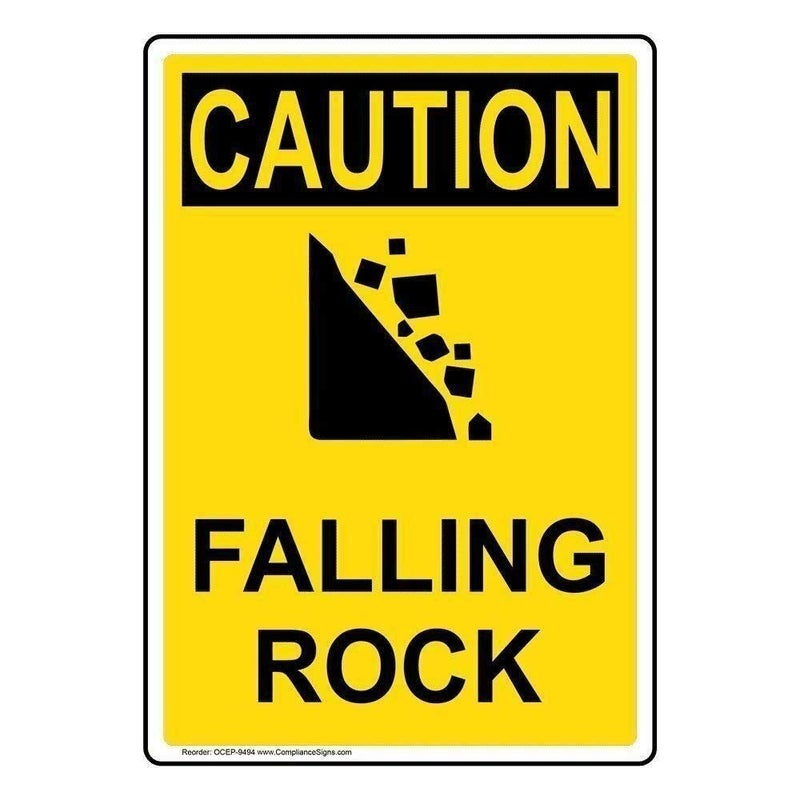 ZMKDLL Caution Falling Rock Safety Sign Metal Sign Wall Decor 12x8
