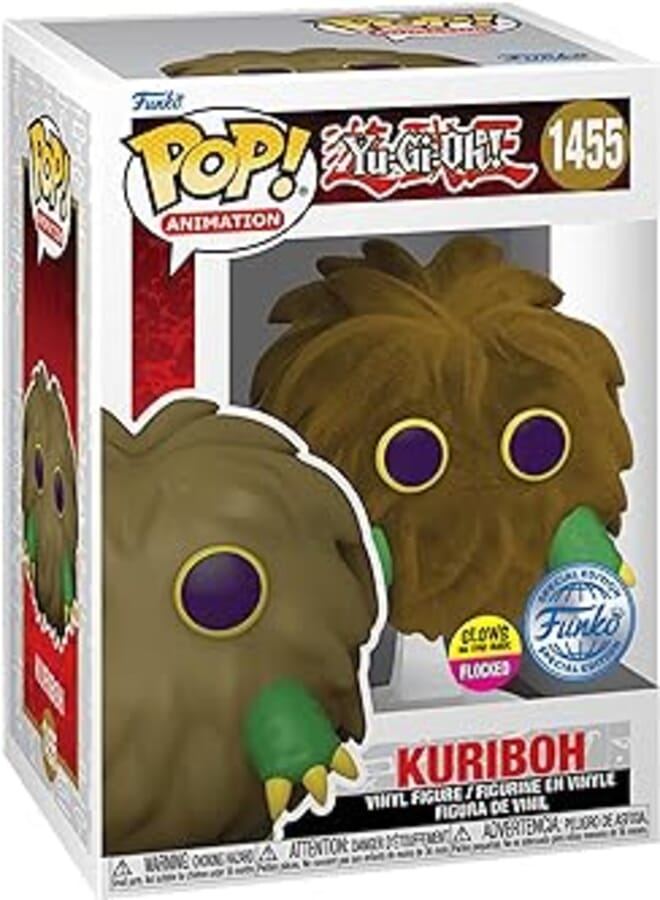 Funko Pop Yu Gi Oh Kuriboh Flocked #1455 Pop Exclusive Edition - Yugioh Figures - Glow in the Dark