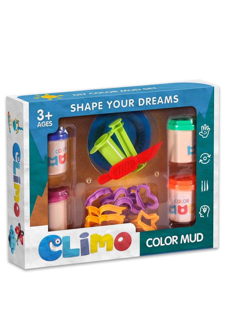 كلايمو - مجموعة لعب الصلصال الملونة للأطفال | صلصال آمن وغير سام بملمس ناعم قابل لإعادة الاستخدام | لعبة تعليمية ممتعة لتنمية الإبداع