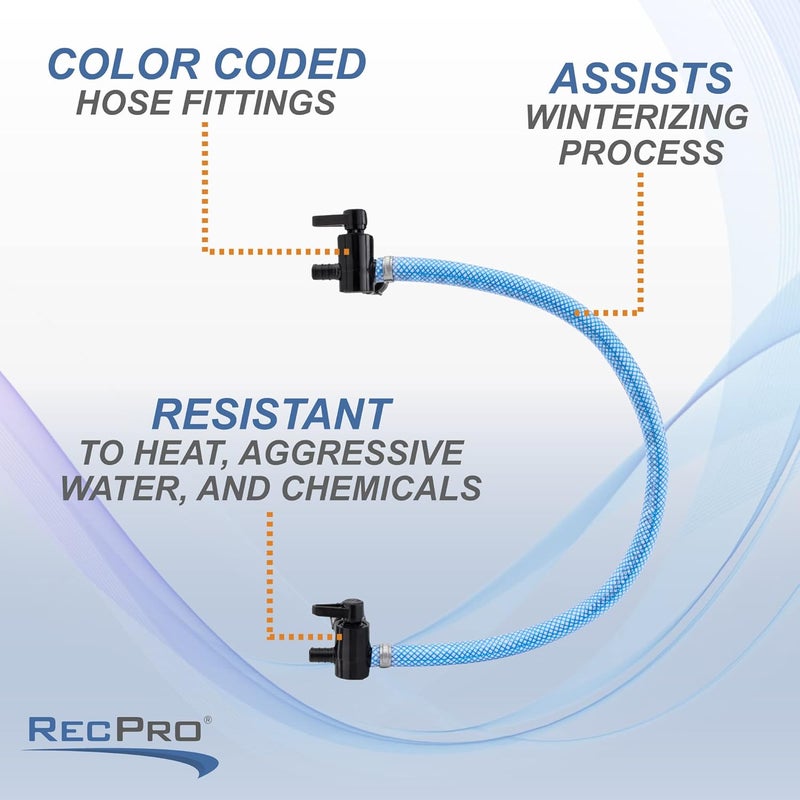 RecPro RV Water Heater Bypass Kit | Pressurized Hose and Fittings | Winterizing Made Easy - Image 2