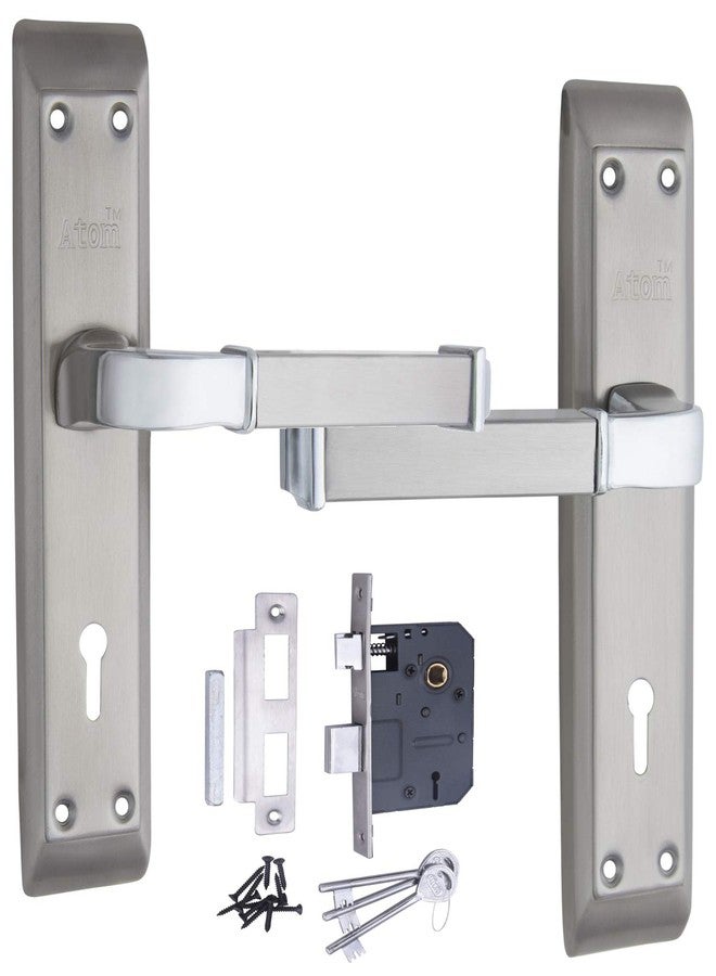 Atom Heavy Duty Mortise Door Lock for Bedroom, Living Room, Main Door, Silver Satin Finish | 3 Keys | 6 Lever Double Stage Lockset for House Hotel Office(VISTAKY) - Image 1