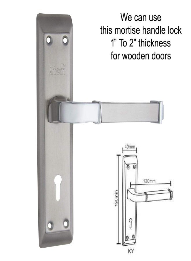 Atom Heavy Duty Mortise Door Lock for Bedroom, Living Room, Main Door, Silver Satin Finish | 3 Keys | 6 Lever Double Stage Lockset for House Hotel Office(VISTAKY) - Image 3