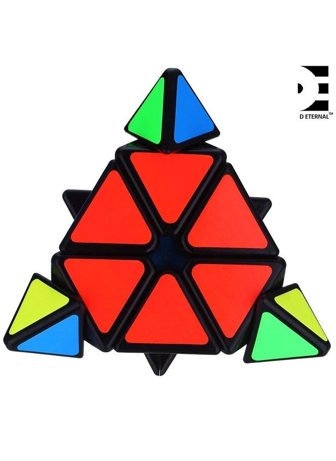 D ETERNAL Triangular Pyramid Cube 3X3 High Speed Triangle Pyraminx Puzzle Cube, Black,for Adult