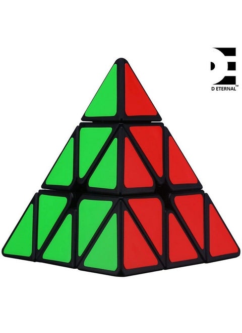 D ETERNAL Triangular Pyramid Cube 3X3 High Speed Triangle Pyraminx Puzzle Cube, Black,for Adult