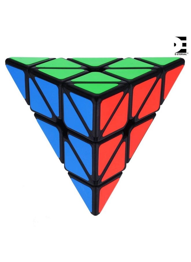 D ETERNAL Triangular Pyramid Cube 3X3 High Speed Triangle Pyraminx Puzzle Cube, Black,for Adult
