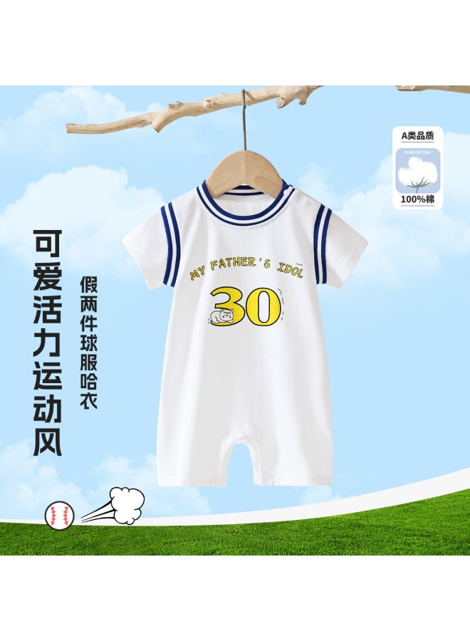 Bornbay new Summer Boys' Cotton Bodysuit - Lightweight, Breathable Shoulder Snap Creeper - Image 3