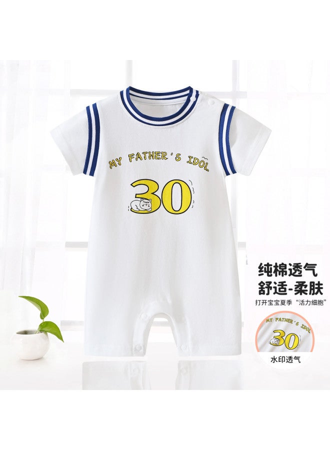 Bornbay new Summer Boys' Cotton Bodysuit - Lightweight, Breathable Shoulder Snap Creeper - Image 4