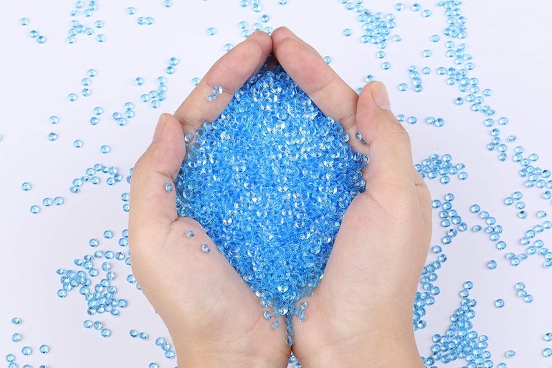 Gintoaria 10000 pcs/Pack Wedding Table Scatter Confetti Crystals Acrylic Diamonds Vase Fillers 4.5 mm Rhinestones for Wedding, Bridal Shower, Vase Beads Decorations (Light Blue) - Image 3