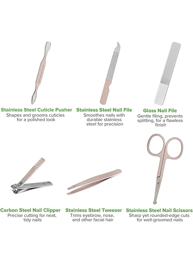 haakaa Baby Nail Clippers 6 In 1 Baby Nail Care Kit With Pu Storage Case Nail Scissor Cuticle Pusher 2 Nail Files Nail Clipper & Tweezer Baby Manicure Set For Babies White - Image 4