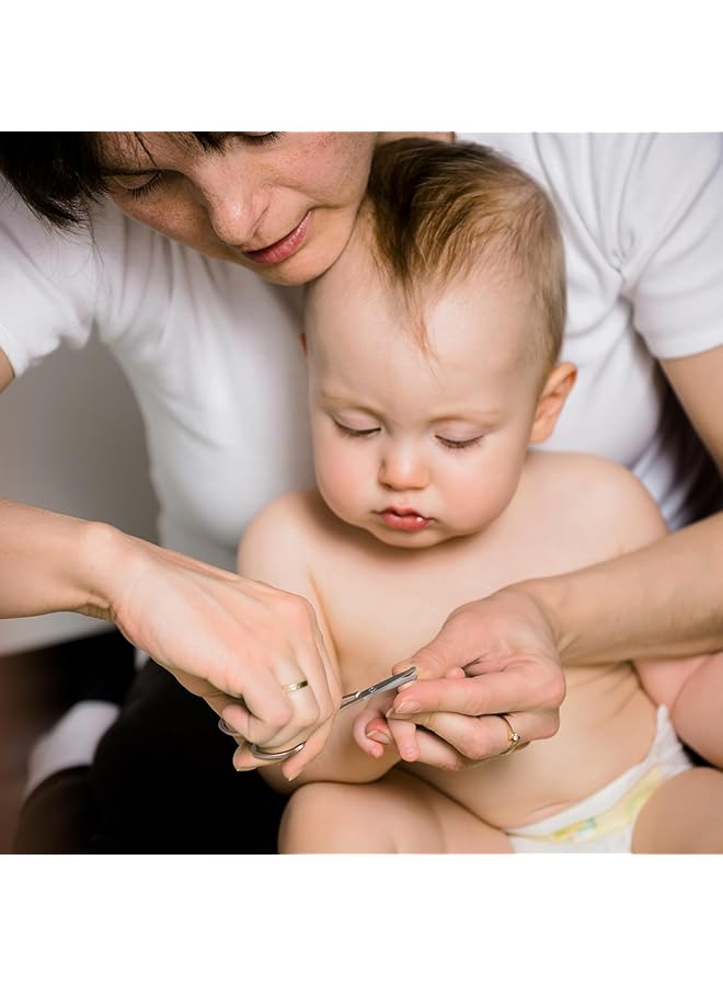 haakaa Baby Nail Clippers 6 In 1 Baby Nail Care Kit With Pu Storage Case Nail Scissor Cuticle Pusher 2 Nail Files Nail Clipper & Tweezer Baby Manicure Set For Babies White - Image 5