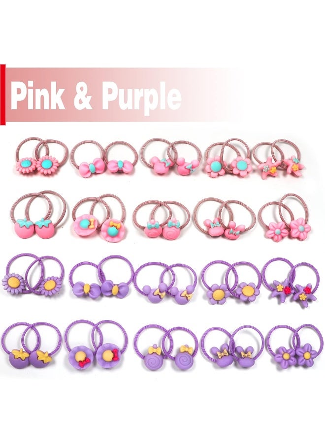WillingTee WillingTee 120pcs (60 pairs) Mix Colors Elastic Hair Ties Soft Rubber Bands Hair Bands Holders Pigtails Accessories for Girls Infants Toddlers Kids Teens and Children  - Image 3