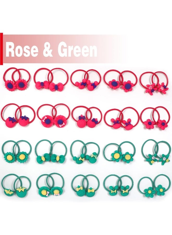 WillingTee WillingTee 120pcs (60 pairs) Mix Colors Elastic Hair Ties Soft Rubber Bands Hair Bands Holders Pigtails Accessories for Girls Infants Toddlers Kids Teens and Children  - Image 5