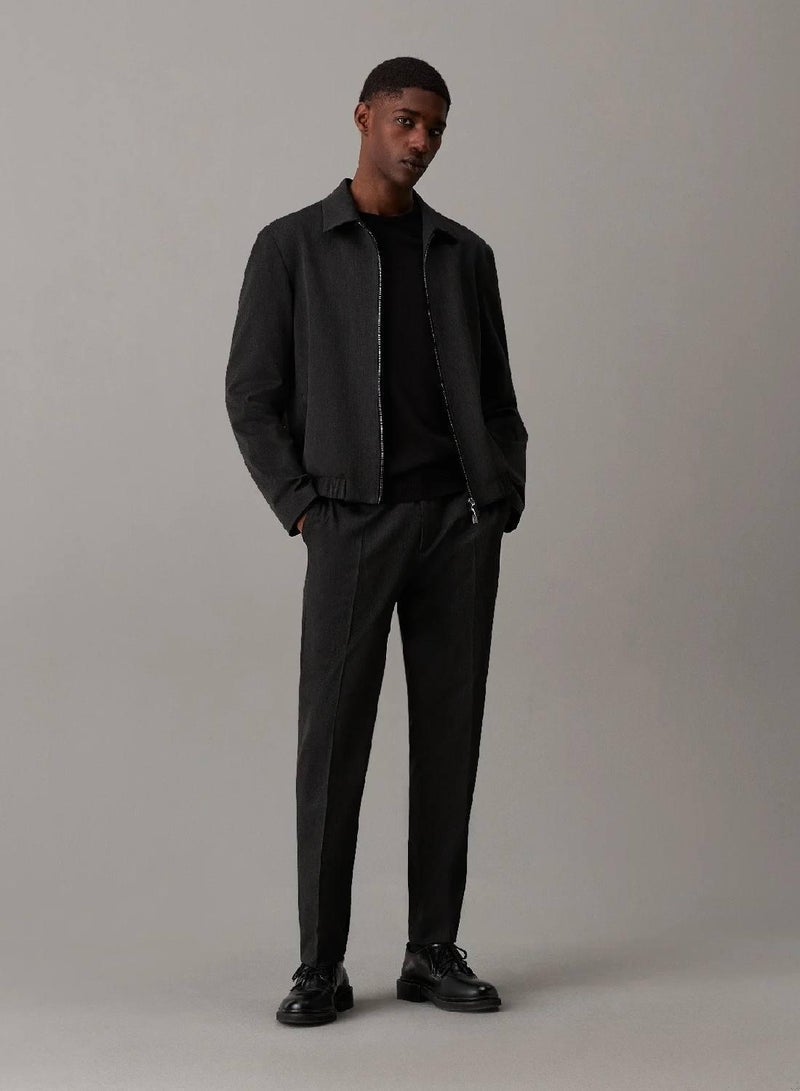 CALVIN KLEIN Slim Tapered Flannel Trousers - Image 4