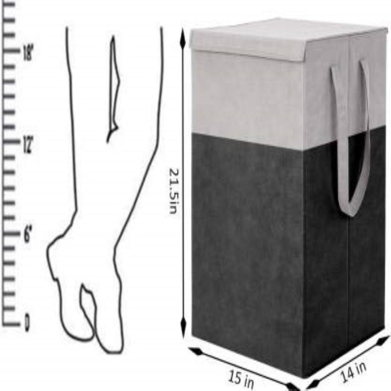 SH NASIMA 75 L Grey Black Laundry Basket Non Woven - Image 3