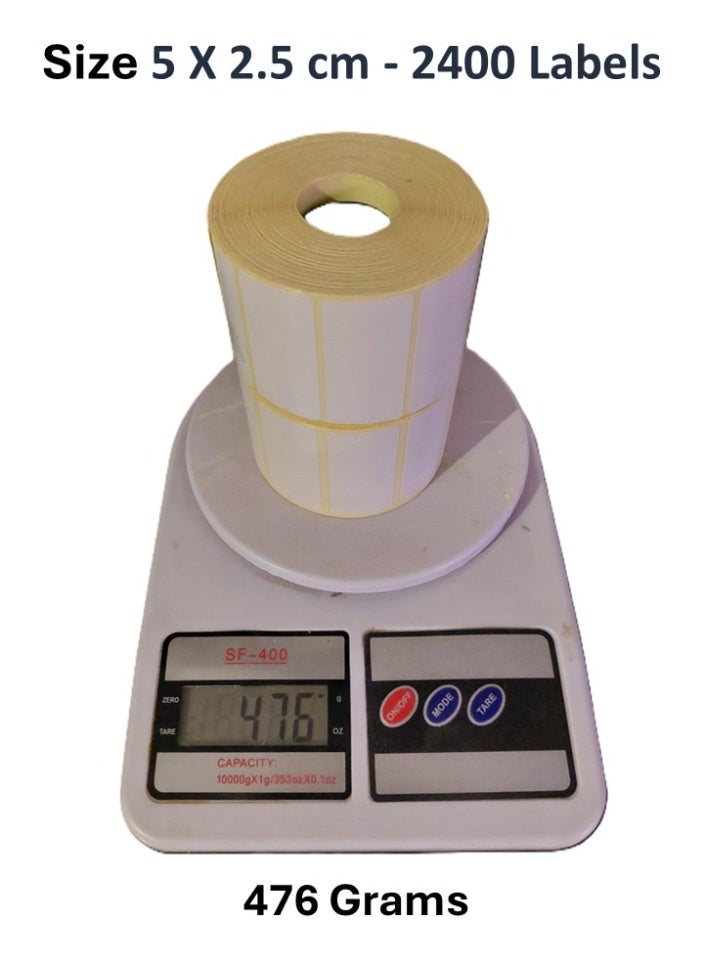2 رول ملصقات باركود حرارية مقاس 5*2.5 سم – 2400 ملصق - Image 2