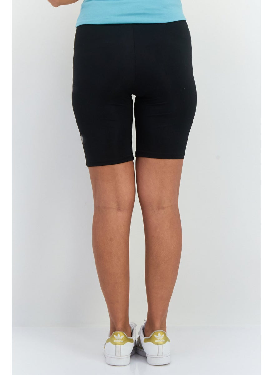 Bershka Women Solid Basic Shorts, Black  - Image 3