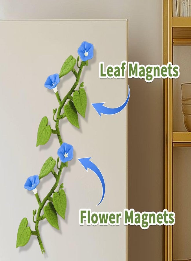 rytopt 2Pcs Plant Magnets, Magnetic Ivy for Fridge, Fridge Magnets, Kitchen Decor, 3D Print Refrigerators Magnet Vine with Articulating Stems, Cute Fridge Decorative Magnets Plant & Flower - Image 3