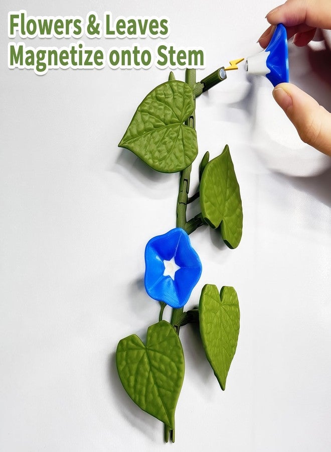 rytopt 2Pcs Plant Magnets, Magnetic Ivy for Fridge, Fridge Magnets, Kitchen Decor, 3D Print Refrigerators Magnet Vine with Articulating Stems, Cute Fridge Decorative Magnets Plant & Flower - Image 4