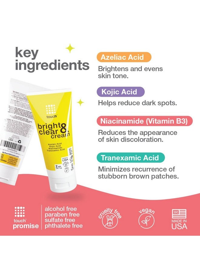 TOUCH Skin Bright Cream for Dark Spots on Face - Azelaic Acid with Kojic Acid, Tranexamic Acid, & Niacinamide - Age Spot, Sun Spot, and Melasma - Image 3