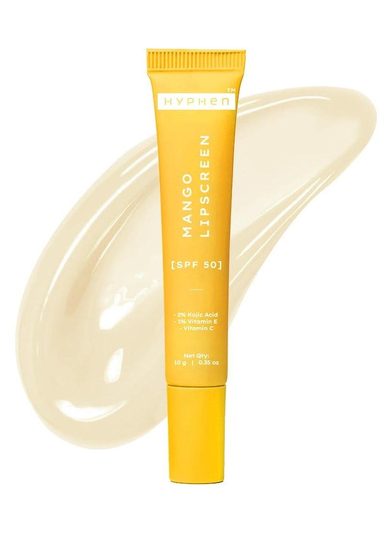 HYPHEN Mango Lip Balm SPF 50 PA++++ | 2% Kojic Acid Brightening LipBalm for Dark & Pigmented Lips | 1% Vitamin E & Vitamin C | Moisturizing SPF LipBalm for Dry Lips - 10 g - Image 1