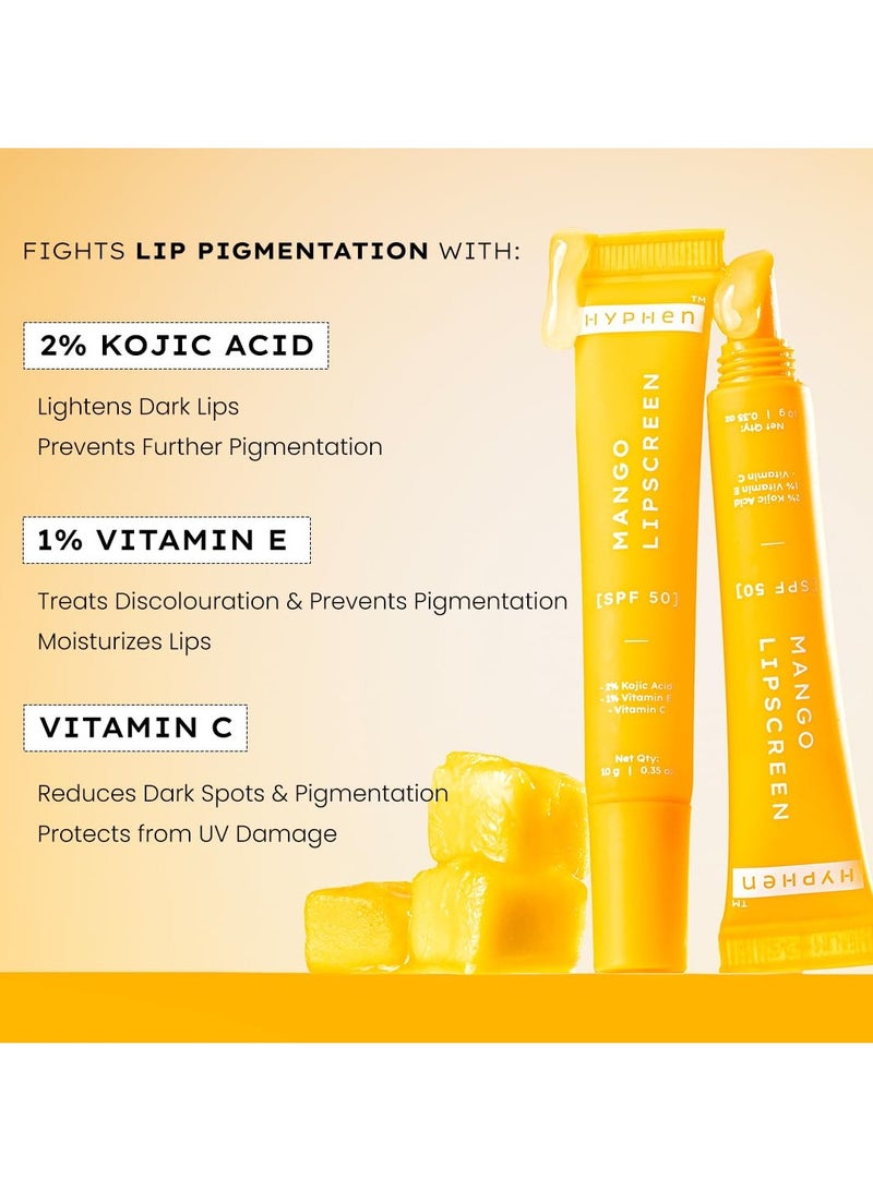 HYPHEN Mango Lip Balm SPF 50 PA++++ | 2% Kojic Acid Brightening LipBalm for Dark & Pigmented Lips | 1% Vitamin E & Vitamin C | Moisturizing SPF LipBalm for Dry Lips - 10 g - Image 4