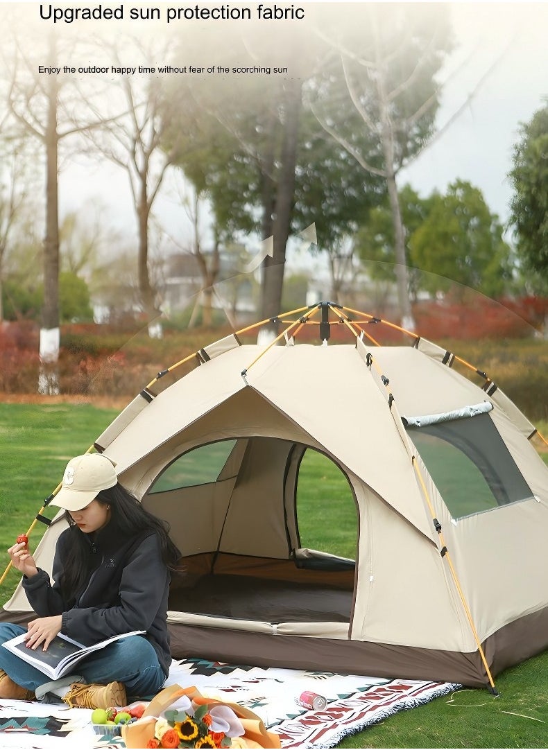 Excellent - Outdoor Camping Fully Automatic Waterproof Sunscreen Quick-Opening Tent, Camping Anti-Mosquito Portable Tent 200*150*125CM Suitable For 2-3 People (Tent + Moisture-Proof Mat) - Image 1