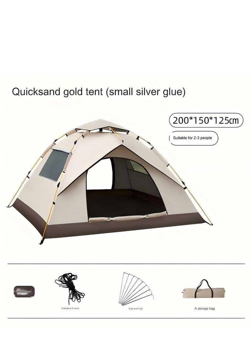 Excellent - Outdoor Camping Fully Automatic Waterproof Sunscreen Quick-Opening Tent, Camping Anti-Mosquito Portable Tent 200*150*125CM Suitable For 2-3 People (Tent + Moisture-Proof Mat) - Image 1
