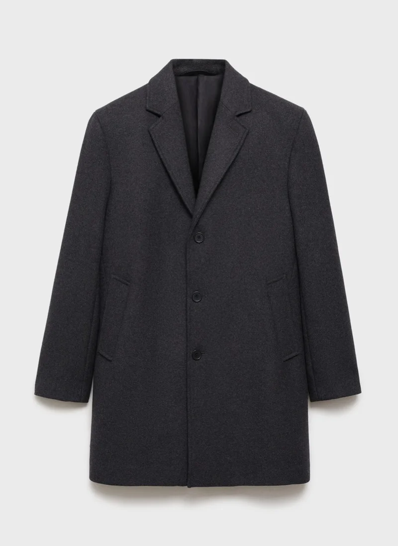 Mango Man Coat Hake Button Detailed Coat