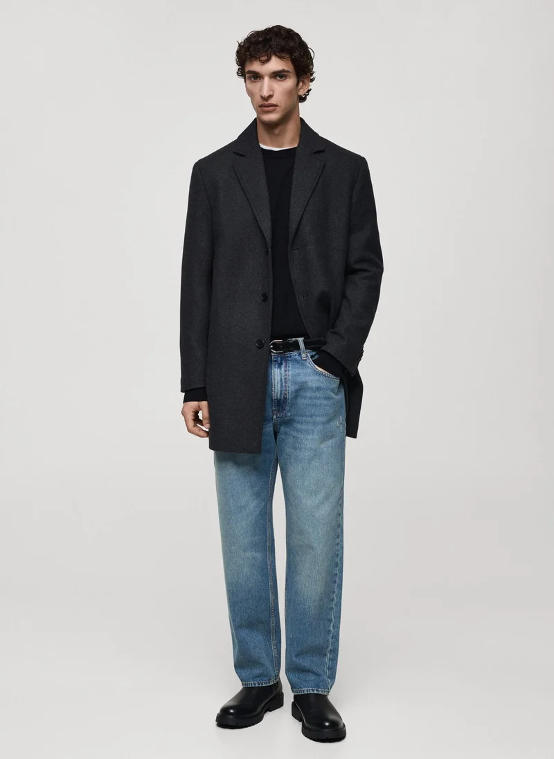 Mango Man Coat Hake Button Detailed Coat