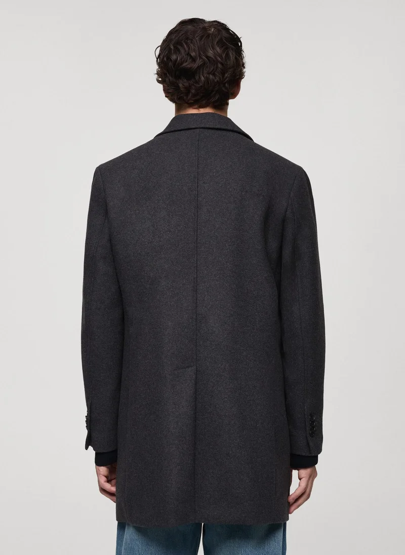 Mango Man Coat Hake Button Detailed Coat