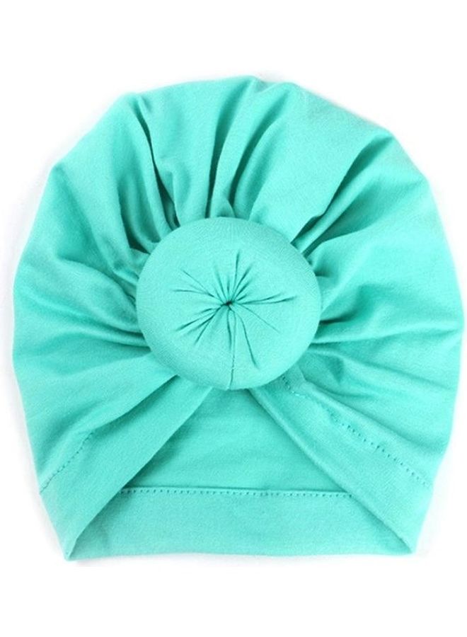 NIBEMINENT Toddler Infant Baby Kids Cotton Turban Knot Bunny Ear Hat Head Wrap Headband Light green - Image 1