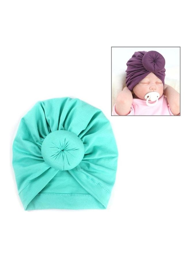 NIBEMINENT Toddler Infant Baby Kids Cotton Turban Knot Bunny Ear Hat Head Wrap Headband Light green - Image 2