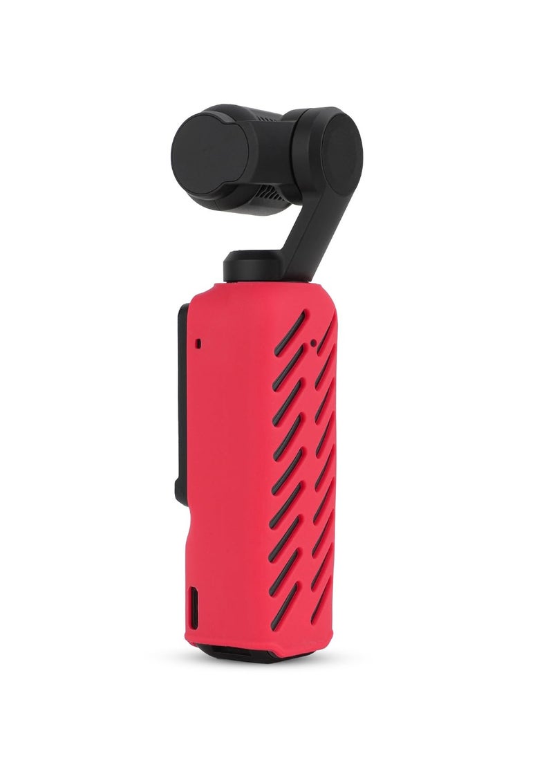 Generic Protective Case For DJI Osmo Pocket 3 Silicone Sleeve Cover Pocket 3 Camera Case Skin Shell Protector (Red)  - Image 3