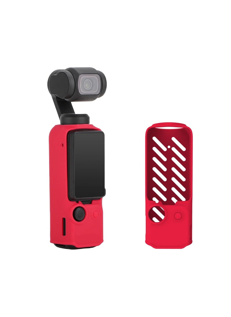 Generic Protective Case For DJI Osmo Pocket 3 Silicone Sleeve Cover Pocket 3 Camera Case Skin Shell Protector (Red)  - Image 1