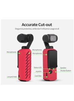 Generic Protective Case For DJI Osmo Pocket 3 Silicone Sleeve Cover Pocket 3 Camera Case Skin Shell Protector (Red)  - Image 2