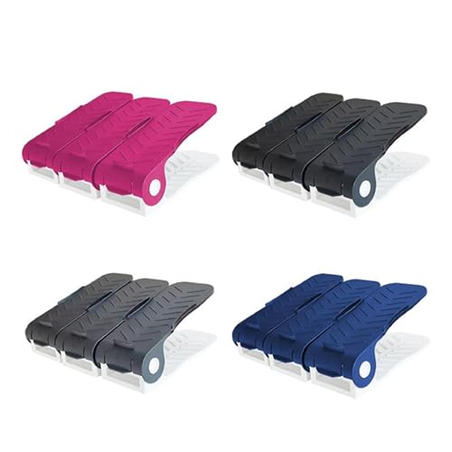 Aditya polymers (Pack of 12 pcs. - Adjustable Shoe Organizers/Organiser/Shoe Shelf/Rack/Slots/holders/Space Saver/double deck/layer/Storage Cum Organizer - Combo (MultiColor, Pack of 12), Plastic, Cm - Image 1