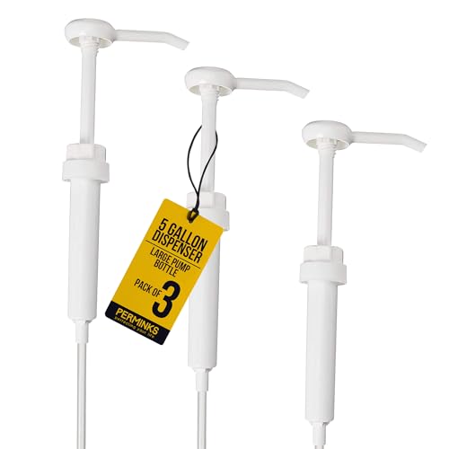 PERMINKS 5 Gallon Pump Dispenser - Pump for 5 Gallon Bucket, Jug, Bottle, Large Container - Great for Shampoo & Conditioner, Laundry Detergent, Snow Cone Syrup, Bleach Liquid, Oil & More (Pack of 3) - Image 1