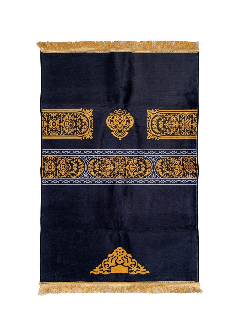 Hilalful سجادة صلاة باب الرحمة - 110 سم × 70 سم | مخمل | غسيل يدوي | سجادة صلاة مبطنة للرجال والنساء | سجادة صلاة ناعمة لشهر رمضان، عيد، زفاف، ذكرى سنوية | هدية إسلامية - Image 1