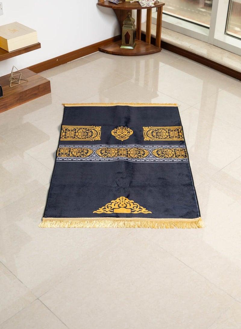 Hilalful سجادة صلاة باب الرحمة - 110 سم × 70 سم | مخمل | غسيل يدوي | سجادة صلاة مبطنة للرجال والنساء | سجادة صلاة ناعمة لشهر رمضان، عيد، زفاف، ذكرى سنوية | هدية إسلامية - Image 3